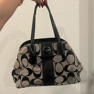 Coach Black and Gray Signature Bag